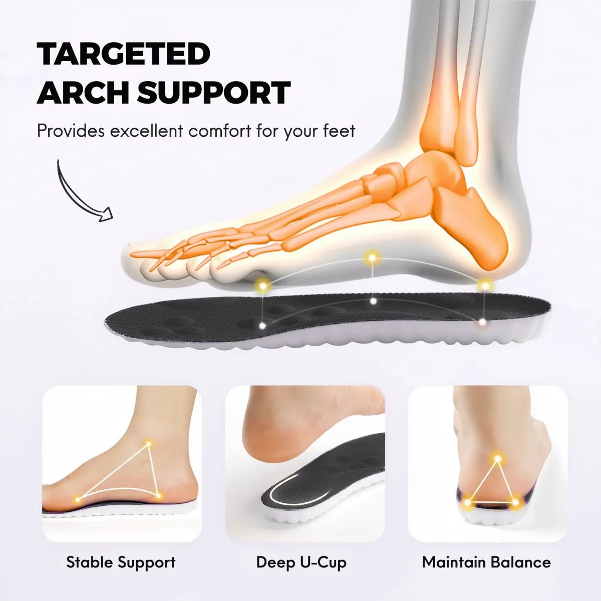 Pain Relief Massage Insoles - Omega Walk - omegax-Black-35-36