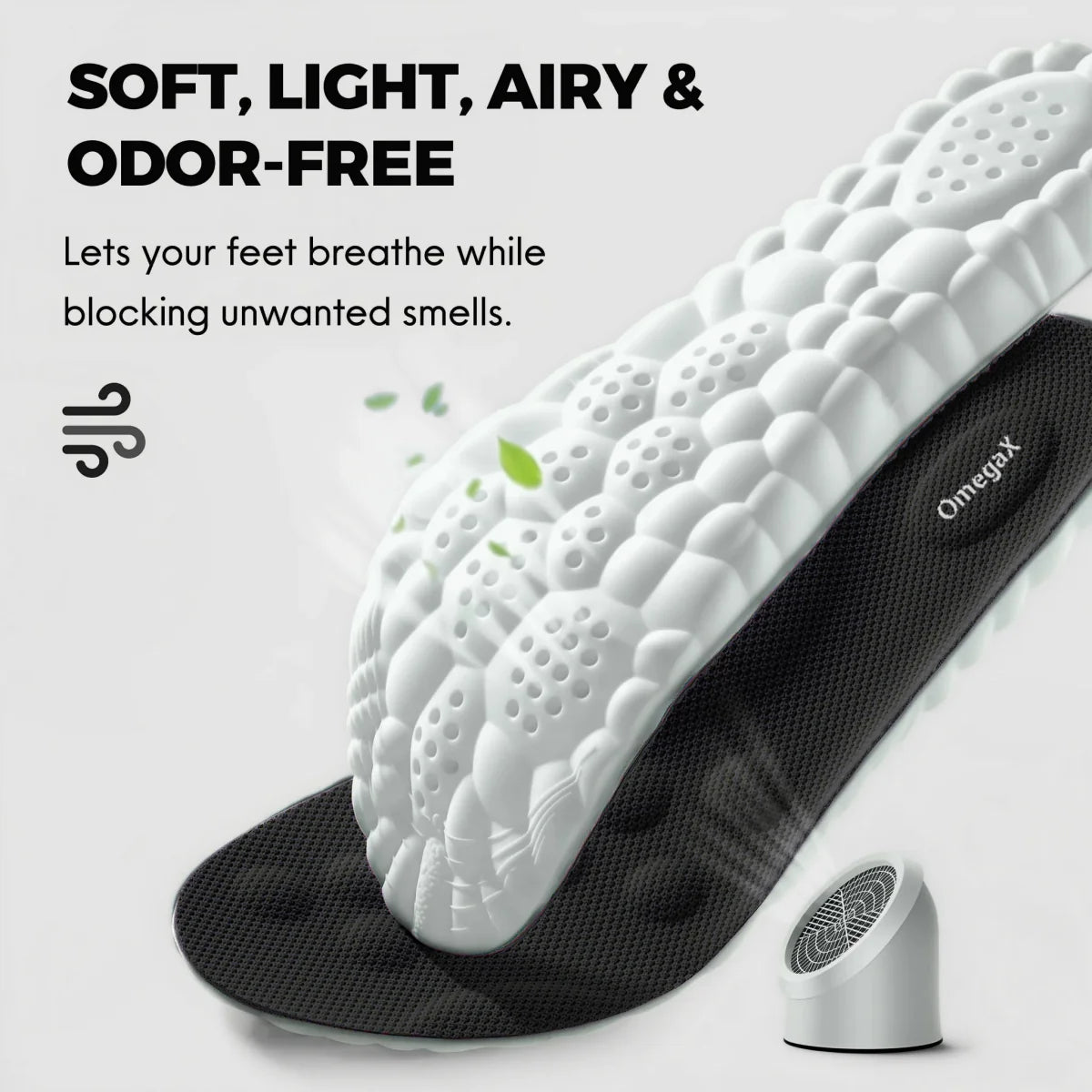 Pain Relief Massage Insoles - Omega Walk - omegax-Black-35-36